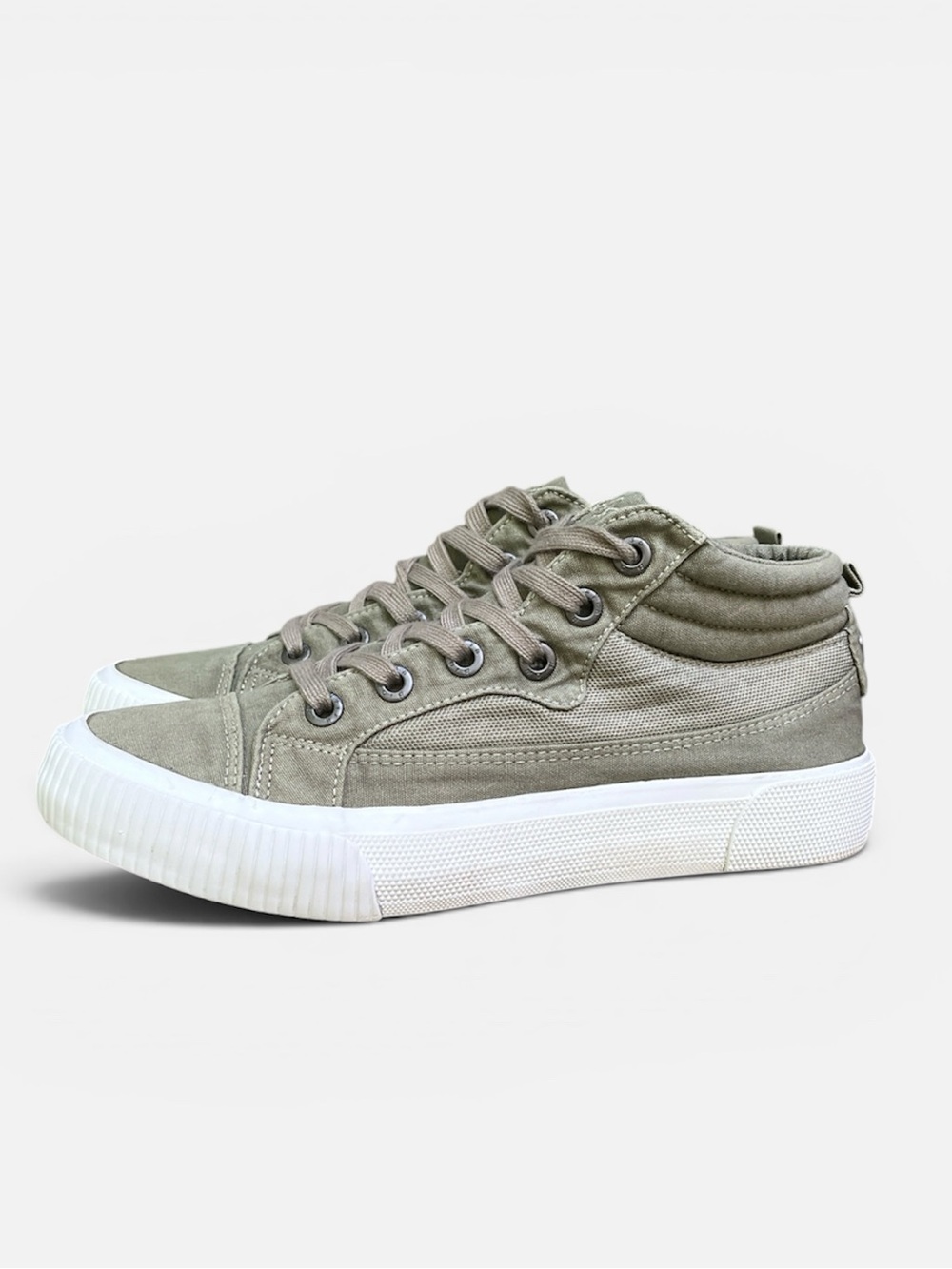 Blowfish Malibu Crawford Women's Canvas Mid-Top Sneaker in Olive Size 9 1/2